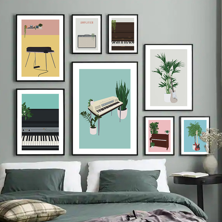 Picture Of Musical Instrument - Affiche murale d'illustration d'instruments de musique,