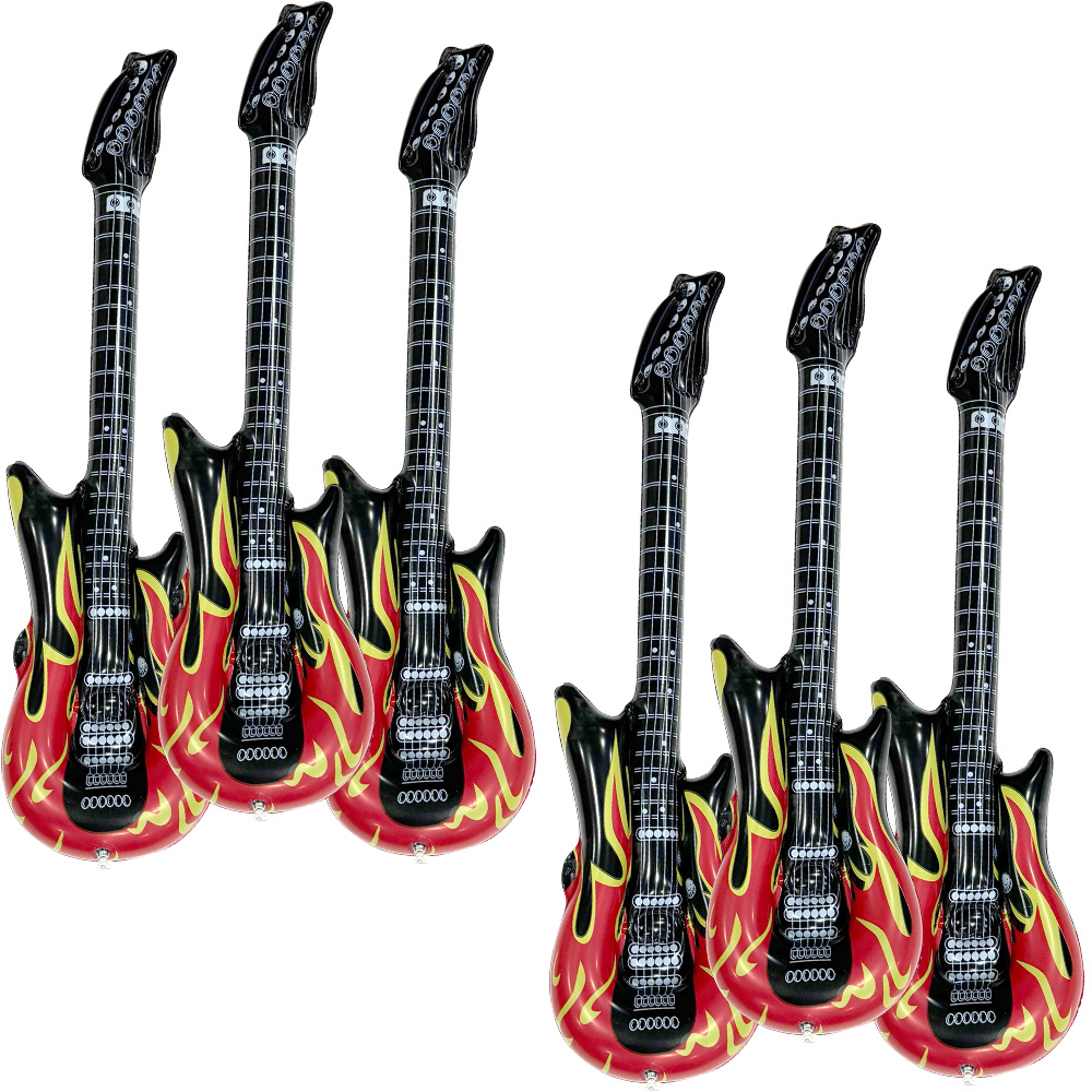 Musical Instrument Games - Ensemble de 6 guitares gonflables flamboyantes,