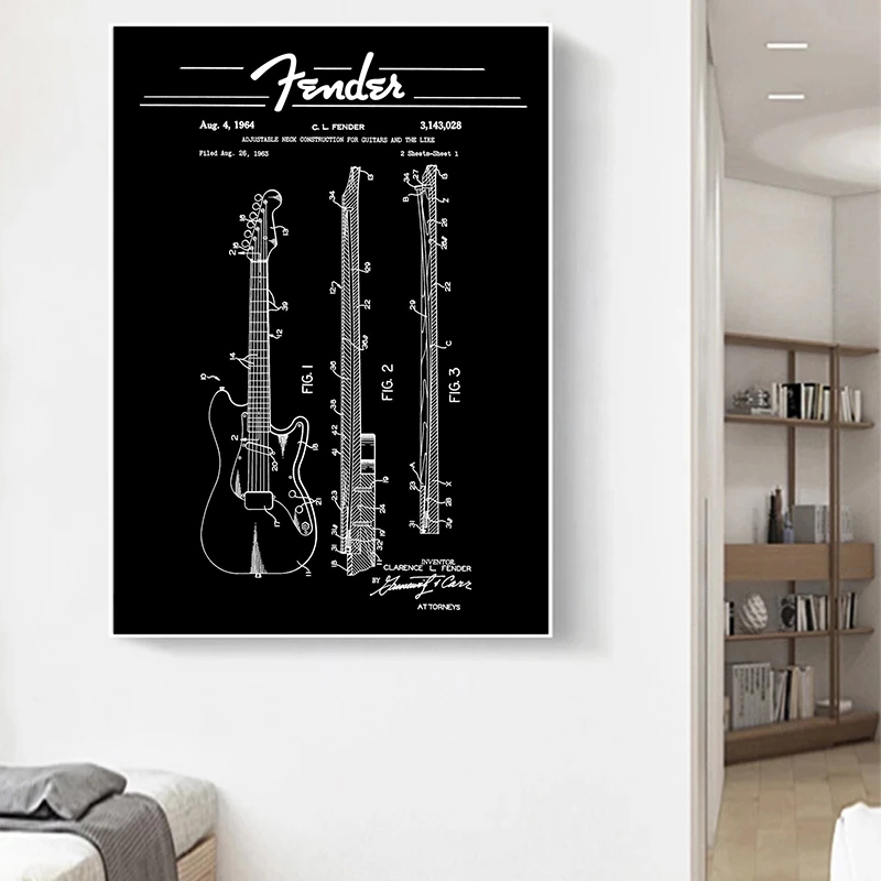 Affiches de brevet de guitare  - Picture Of Musical Instrument avis et prix